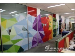 广州墙绘，广州几何风格墙绘，个性