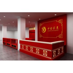 济南药品展柜制作，济南中药玻璃柜台设计，济南药店展柜设计