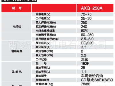 吉克发电电焊机AXQ250A 汽油柴油发