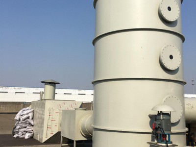 山东济南化工厂实验室处理酸碱废气设备，pp喷淋塔酸雾塔