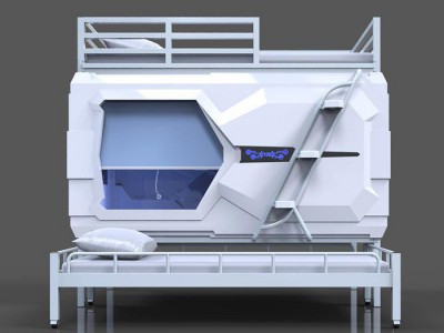 太空舱睡眠床家庭款太空舱酒店设备简易三层舱 门帘款胶囊床