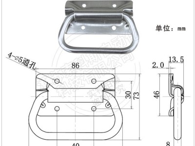 索科斯SBL30500M 加厚304不锈钢折叠拉手板型提手重型箱柜把手厨具箱柜门船舶车辆酒店设备拉手箱包配件