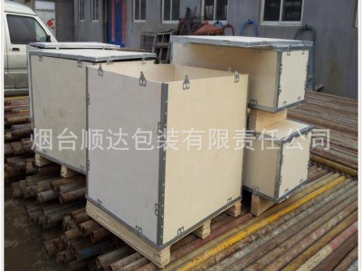 安徽蚌埠橡胶机械专用免熏蒸木箱出口包装箱钢带箱