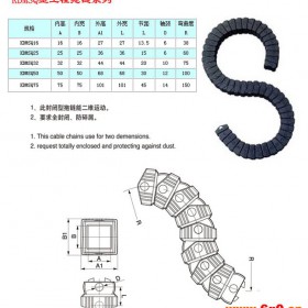 【现货】优质SQ型工程塑料拖链/万向/ 油管/线缆/冶炼设备保护链                此封闭型拖链能