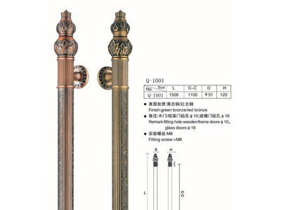 中式不锈钢拉手 框架门不锈钢拉手 酒店餐厅玻璃门拉手 门窗五金配件 强鑫 Q-1001
