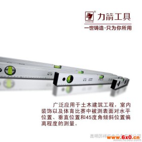 力箭铝合金磁性水平尺高精度装修精密测量工具靠尺600 800