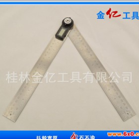 木工内外角测量画线定位工具 多功能300mm钢直尺式数显角度尺