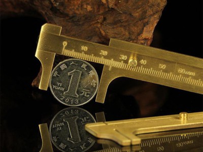 【华洛】文玩工具卡尺迷你卡尺游标卡尺全纯铜小卡尺测量佛珠