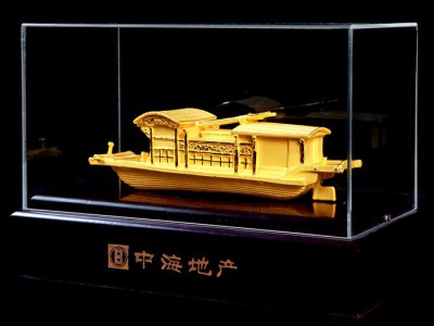 中金电铸绒沙金船模型摆件 工艺礼品