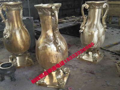 纯铜仙女花瓶 家居收藏 铜花瓶 仿古花瓶 商务礼品