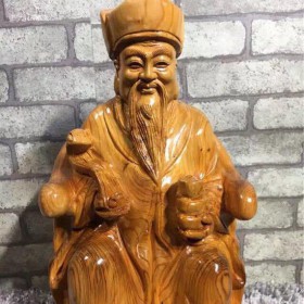 木雕工艺品 雕刻土地公 根雕红木摆件 家居礼品