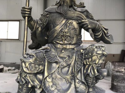 供应家居装饰 提刀关公雕像 金属工艺品摆