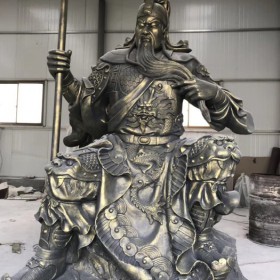 供应家居装饰 提刀关公雕像 金属工艺品摆