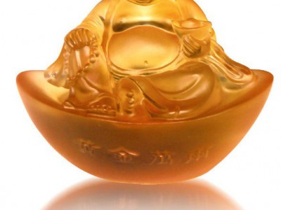 元宝弥勒琉璃摆件佛教寺庙家居饰品风水化煞商务开业 宗教用品