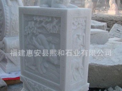 抱鼓石雕汉白玉门墩 家居宅前门鼓 