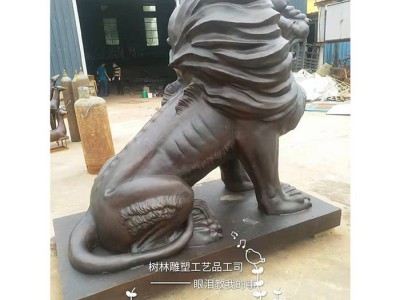 动物雕塑厂家定制汇丰狮铜狮子镇宅