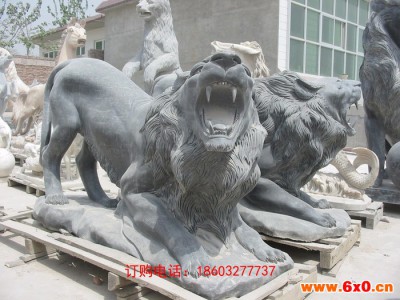 辽宁省雕塑沈阳雕塑康大雕塑石雕技术动物仿真狮子家居摆件