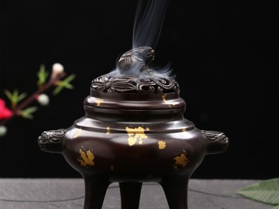 铜复古熏香炉古典铜香炉貔貅熏香炉仿古宣德炉铜家居摆件