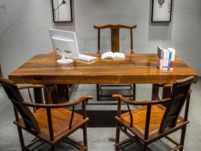 奥坎大板 办公桌 奥坎大板办公桌 实木办公桌 茶桌 绿心檀木 实木大板茶桌