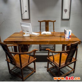 奥坎大板 办公桌 奥坎大板办公桌 实木办公桌 茶桌 绿心檀木 实木大板茶桌