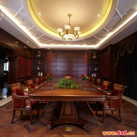 中式办公会议洽谈桌苏州纯实木办公家具工厂直销