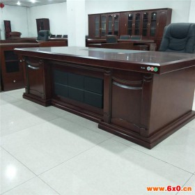 万军厂家批发  办公桌实木贴皮 大班桌 现代办公家具 班台价格 会议室办公桌