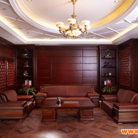 牛皮办公沙发1+2+4纯实木办公家具苏州工厂直销