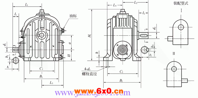 CW系列圆弧圆柱蜗杆减速机GB9147—88