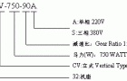 CV型立式单相--三相齿轮减速马达的型号标记