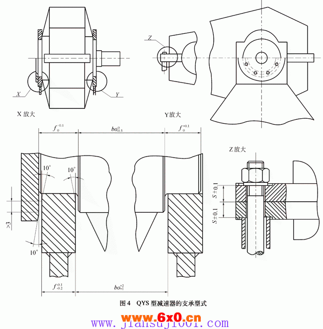 QY型起重机用硬齿面减速器安装型式