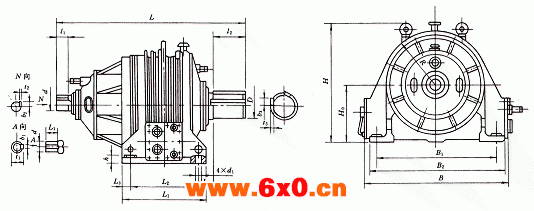 ZZS型行星齿轮减速机外形及安装尺寸
