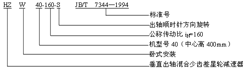 HZ系列垂直出轴混合少齿差星轮减速器(JB-T7344-1994)