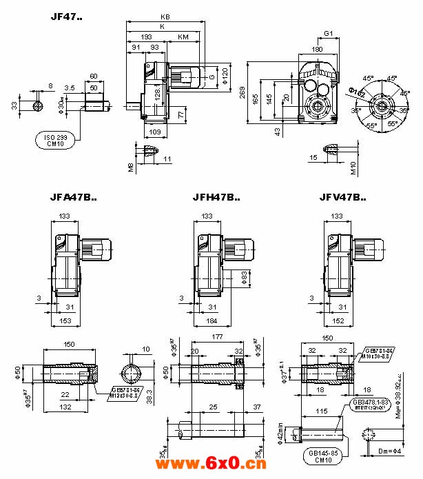 JF系列减速电机(GB10095-88)
