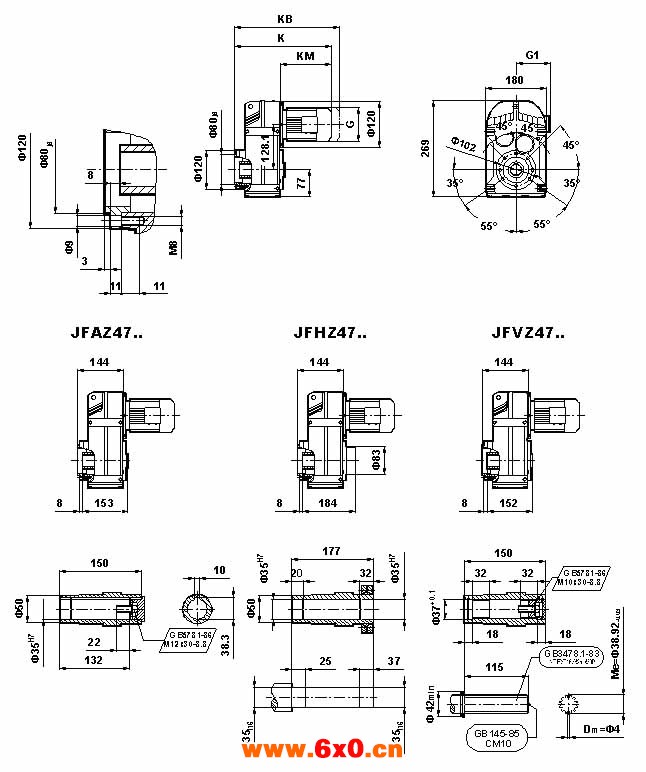 JF系列减速电机(GB10095-88)