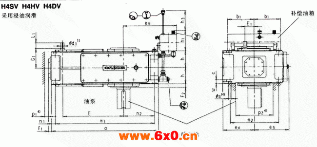 平行轴齿轮箱四级传动立式安装（类型H4.V）