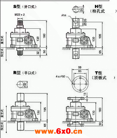 WSH系列蜗杆升降机入力型式