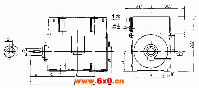 YD、YDKK、YDKS风机、水泵用三相异步电动机外形及安装尺寸（6kV）