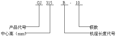 GJ系列搅拌用三相异步电动机产品概述结构简介(H315mm)