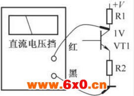 万用表直流电压挡测量三极管集电极直流电压方法示意图.jpg
