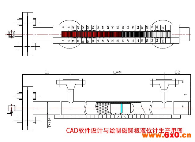 磁翻板液位计生产图