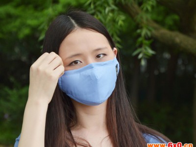 供应京尘天蓝色清凉透气口罩 防紫外线 防雾霾 防尘女款