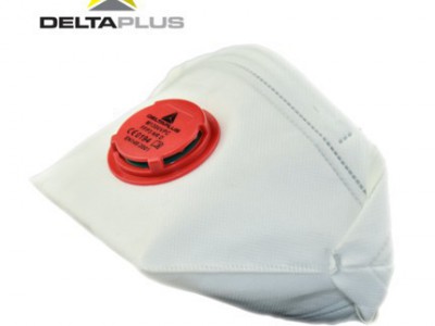 DELTA/代尔塔104106可折叠无纺布防护口罩 舒适宽大配弹性头带 衬泡沫垫调节鼻夹
