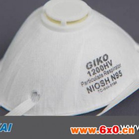 供应GIKO 1200HV N95 带呼吸阀防尘口罩 防雾 防霾 防颗粒 防粉尘口罩 厂家直销 简易式防尘口罩