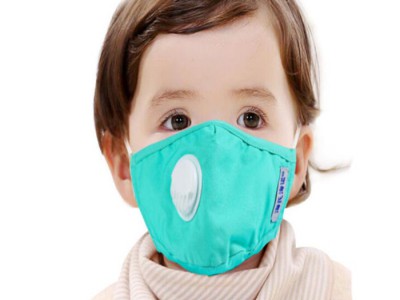 海氏海诺儿童口罩防尘透气 pm2.5防雾霾过滤口罩kn95 外出防护 (带呼吸阀)绿色