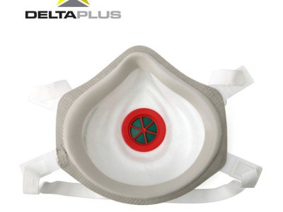 DELTA/代尔塔104019无纺布防护口罩 配呼气阀 头带可调节 用于高度粉尘 放射性颗粒物及焊接作业时金属烟气的防护