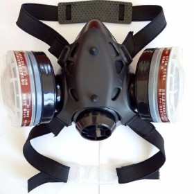 大方伟业DF-102G 双罐防毒口罩 活性炭口罩 高效防油漆喷漆口罩