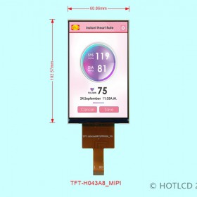 4.3寸MIPI接口TFT竖屏|480*800分辨率
