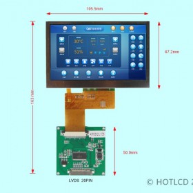 4.3寸LVDS接口TFT显示模块800*480