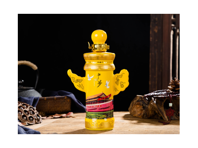 陶瓷酒瓶1斤中国梦红黄小口空酒瓶酒