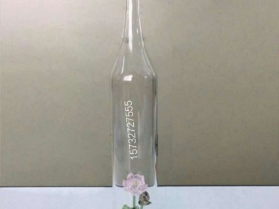 直管内置莲花玻璃白酒瓶手工荷花造